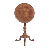 A Queen Anne Walnut Tilt-Top Candlestand