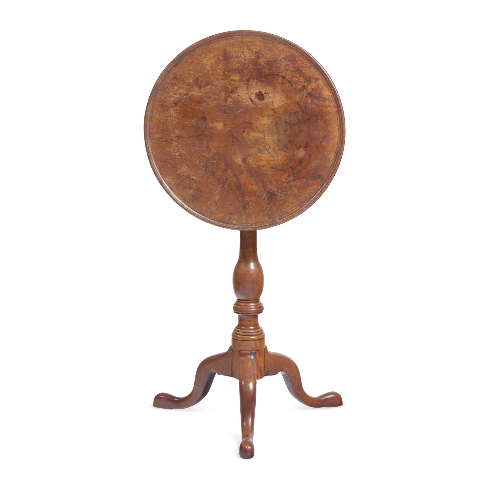 A Queen Anne Walnut Tilt-Top Candlestand