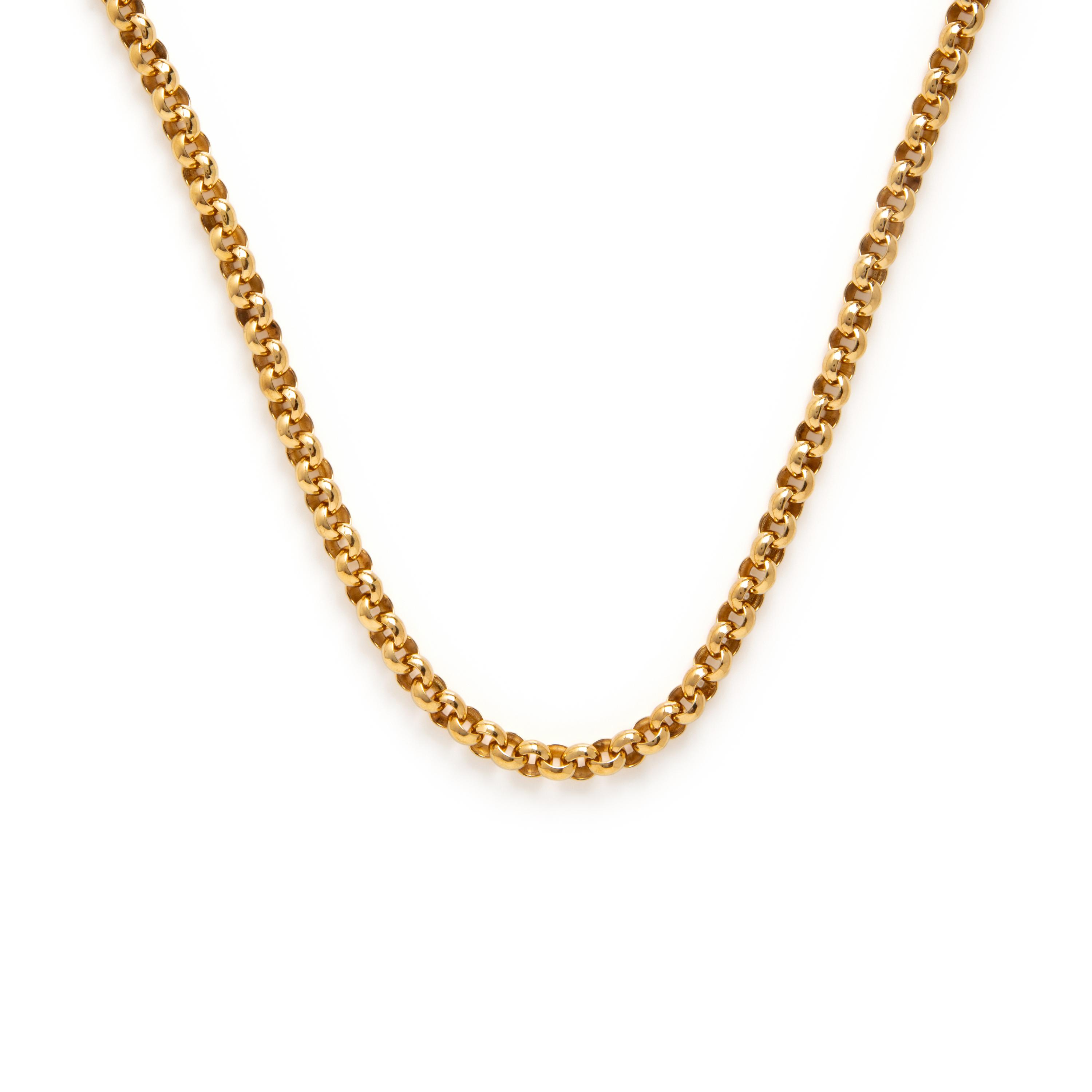 Yellow Gold Rolo Link Necklace