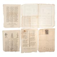 [EUROPE]. 12 Mid-19th Century Spanish broadsheets, many with woodcut illustrations and figures.