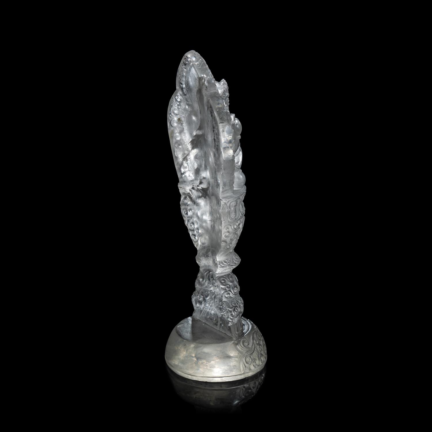 A Nepalese Rock Crystal Manjushri 尼泊爾水晶雕四臂文殊說法像