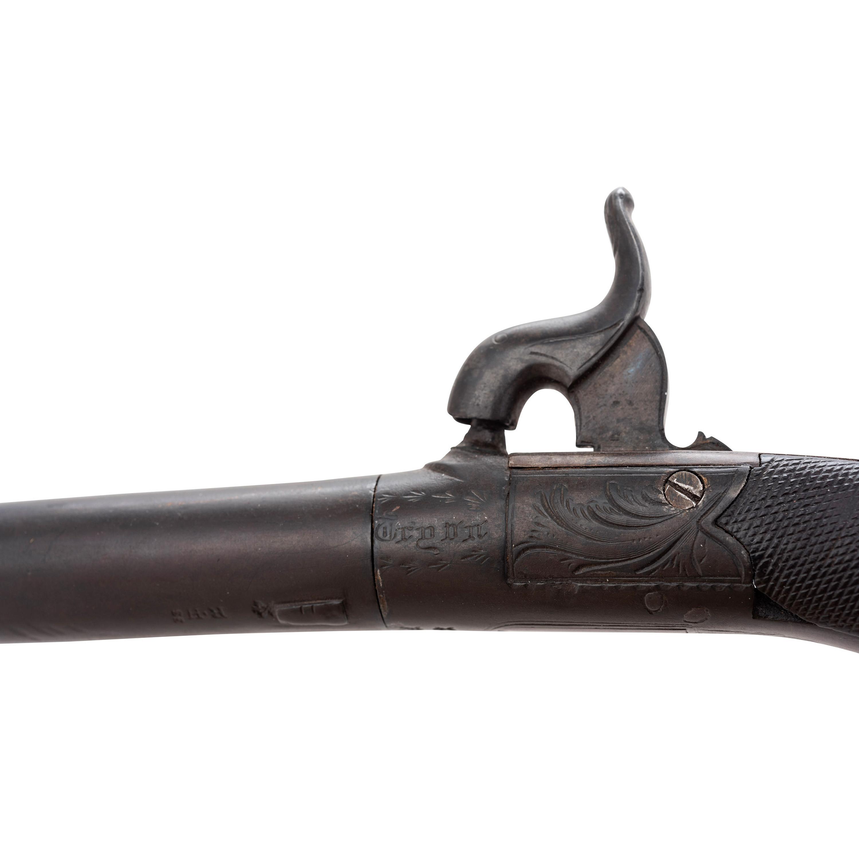 Tryon Retailer Marked English Percussion Twist-Off Pocket Pistol