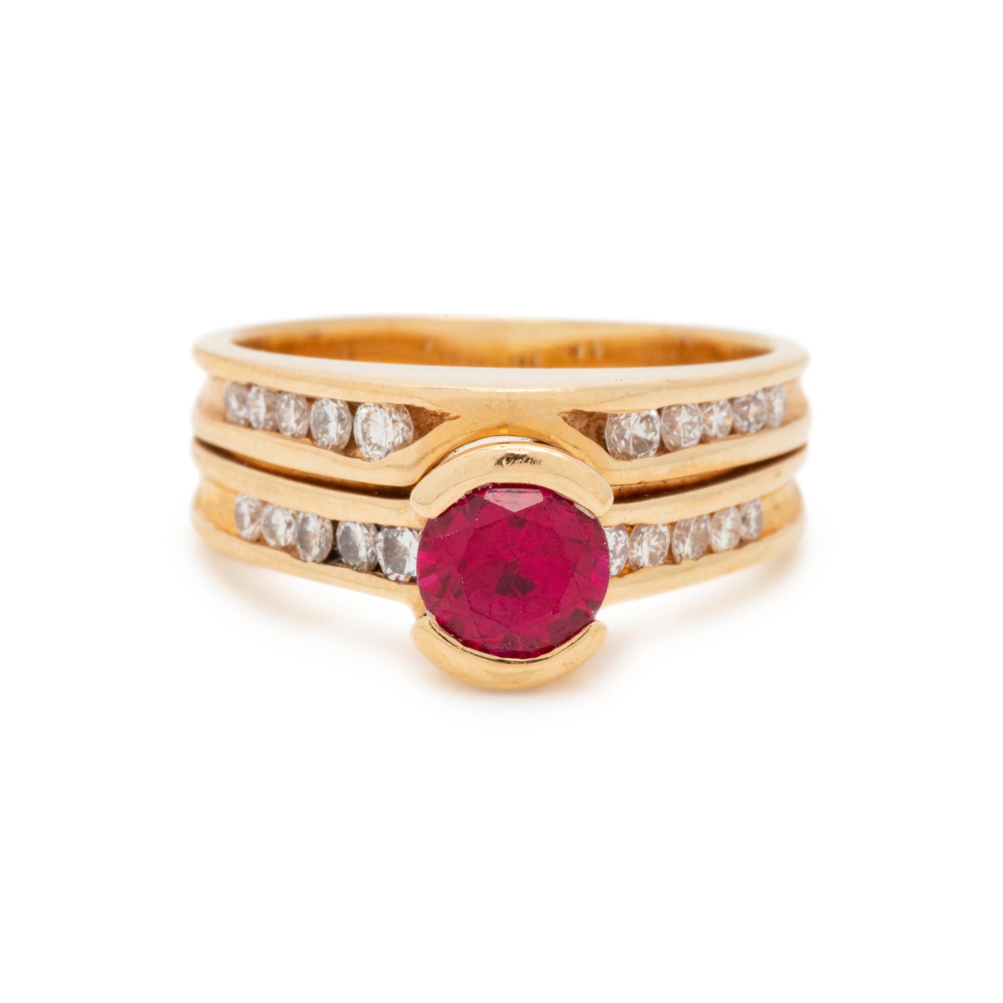JOHN ATENCIO, RUBY AND DIAMOND RING
