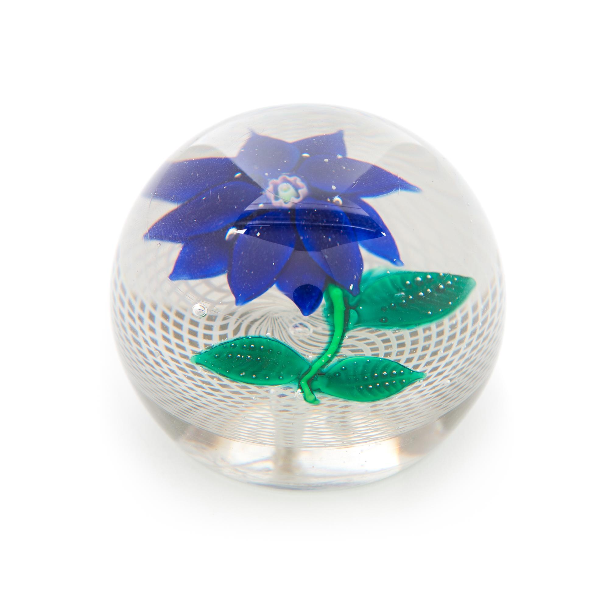 New England Glass Company, 19TH CENTURY, (1818-1878), a poinsettia paperweight