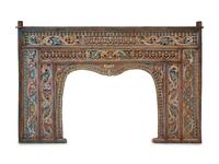 An Indian Carved and Painted Wood Wall Panel — 20th Century