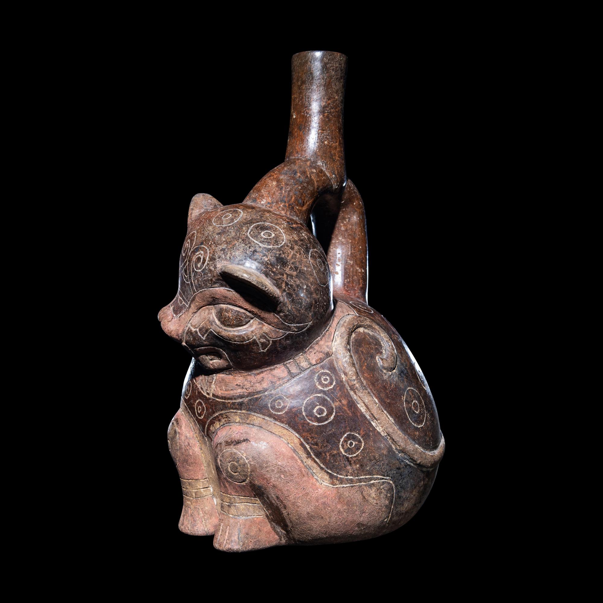 A Chavin Jaguar Effigy Vessel