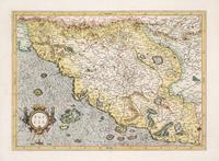 (MAP) MERCATOR, GERARD. Tuscia. Engraved map w/hand-coloring.