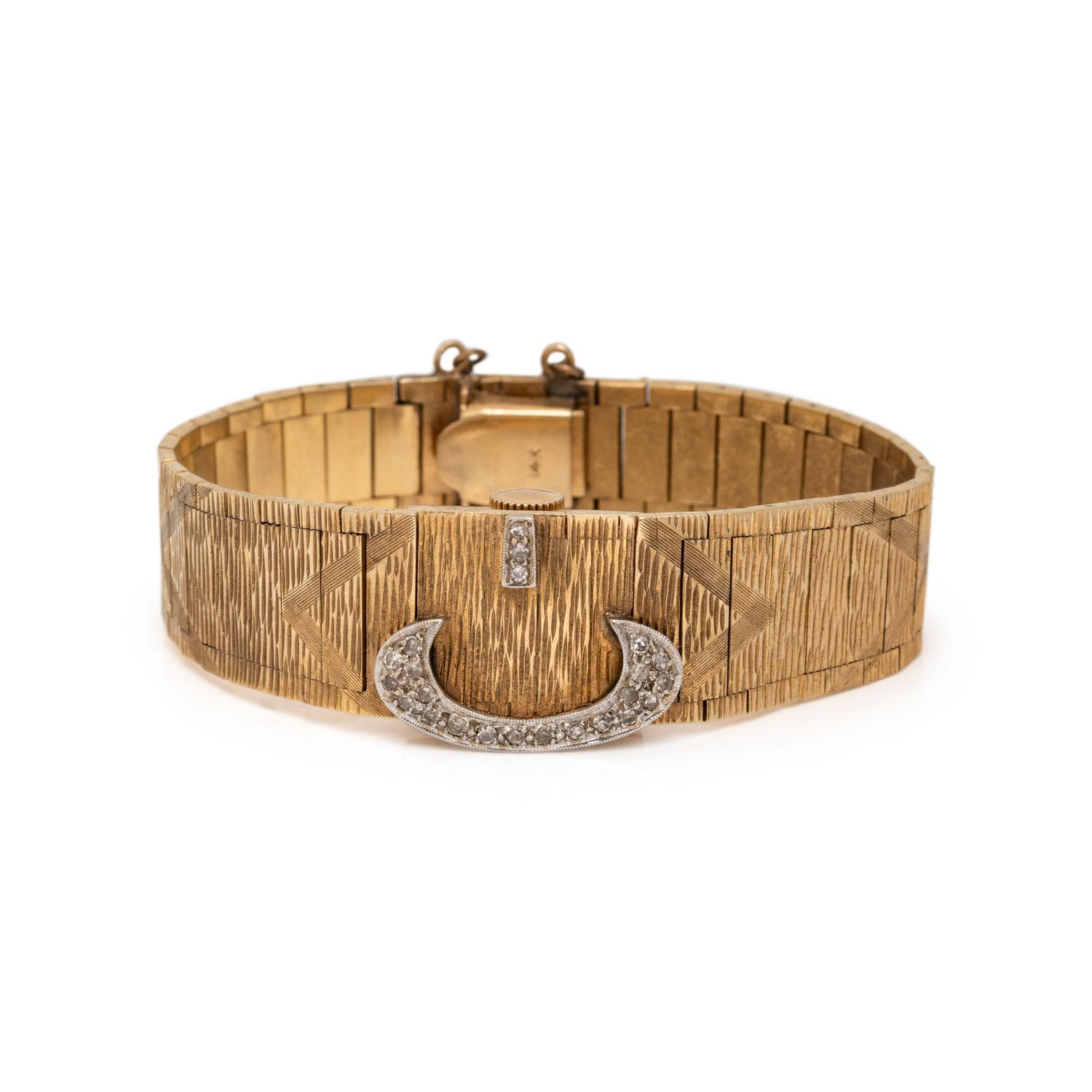 GENEVE, YELLOW GOLD AND DIAMOND SURPRISE WATCH