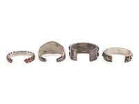 Navajo Silver and Coral Cuff Bracelets