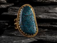 18K Gold and 22.7ct Lander Blue Turquoise Ring