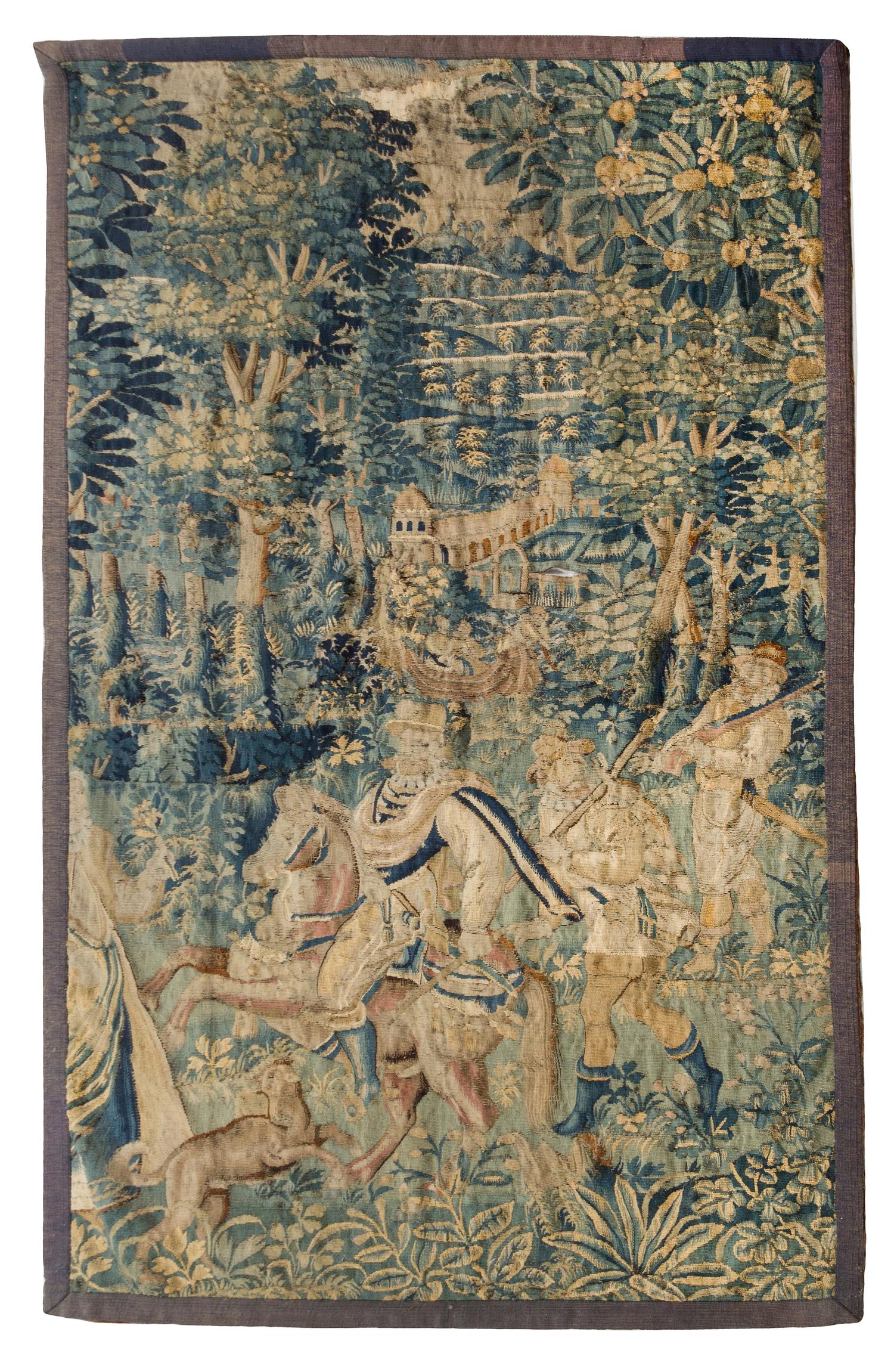 A Continental Wool Tapestry 6 feet 8 inches x 4 feet 2 inches. — 17TH CENTURY