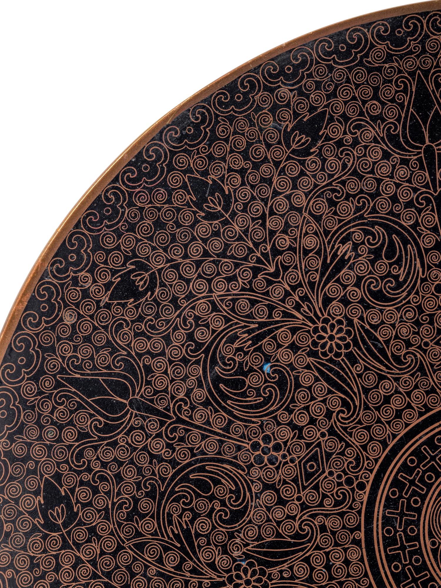 16 Japanese Black and Blue Ground Cloisonné Vessels