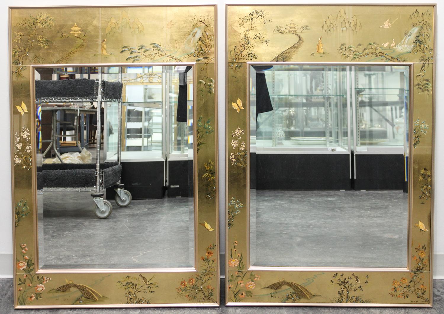 A Pair of LaBarge Mirrors Height 42 x width 28 1/2 inches. — SECOND HALF 20TH CENTURY