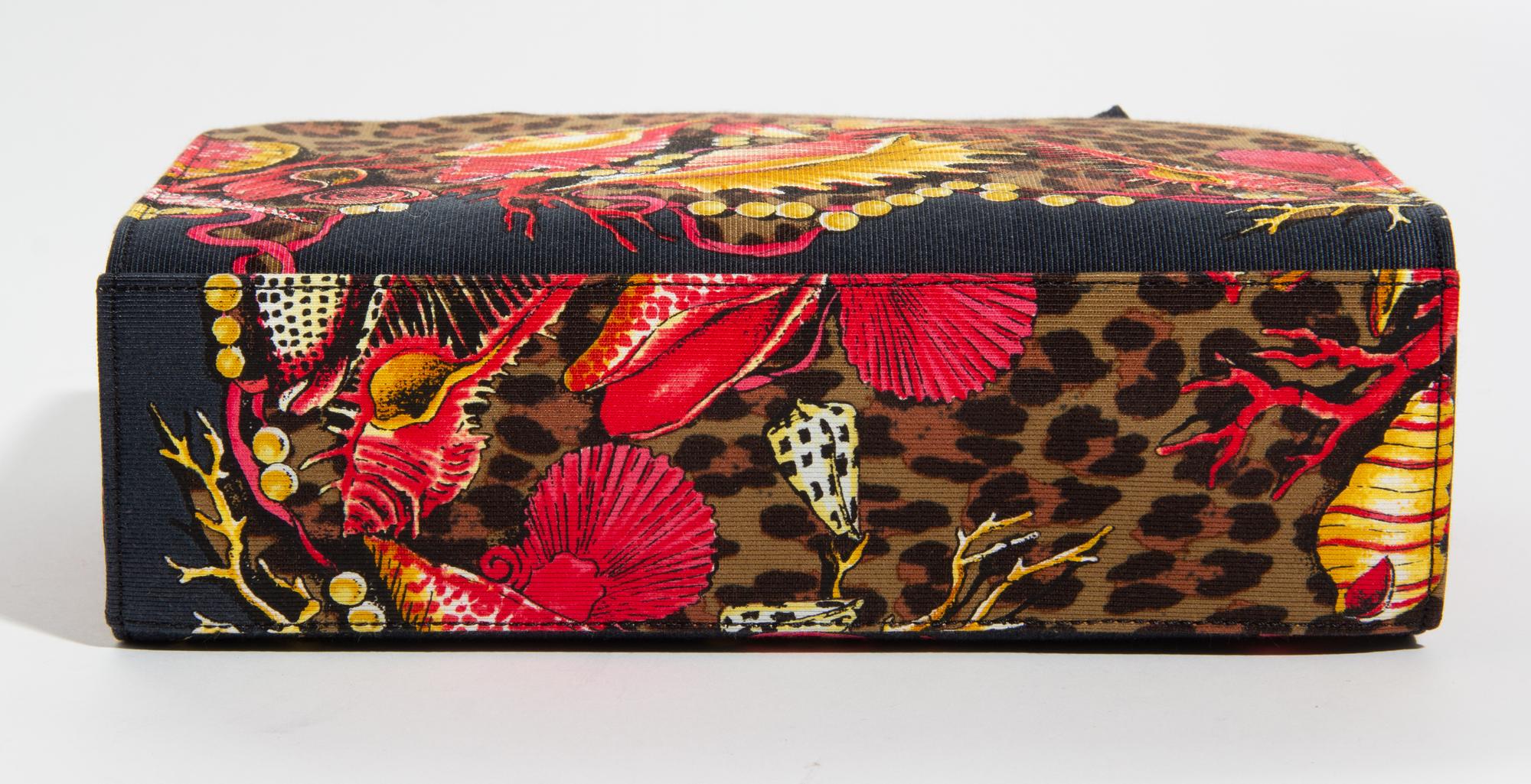 A Gianni Versace Silk Shell Print Ornate Shoulder Bag, 9.25" x 6.5" x 2.75"; Strap drop: 20.5".