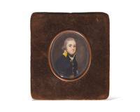 Continental School 18th Century, A Portrait Miniature of a Young Officer