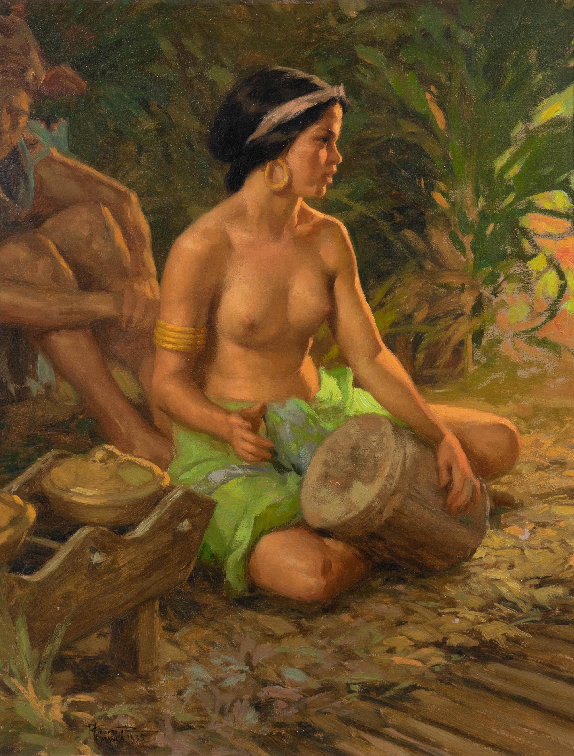 Seated Nude with Drum