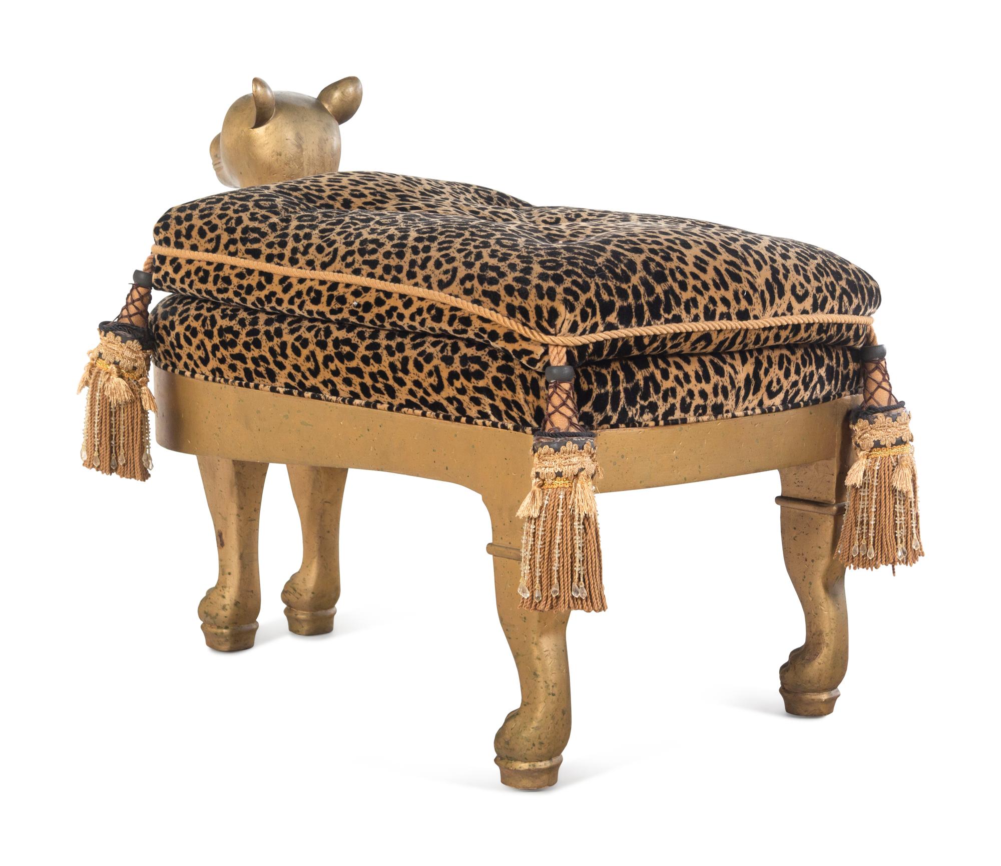 An Egyptian Style Cat-Form Stool