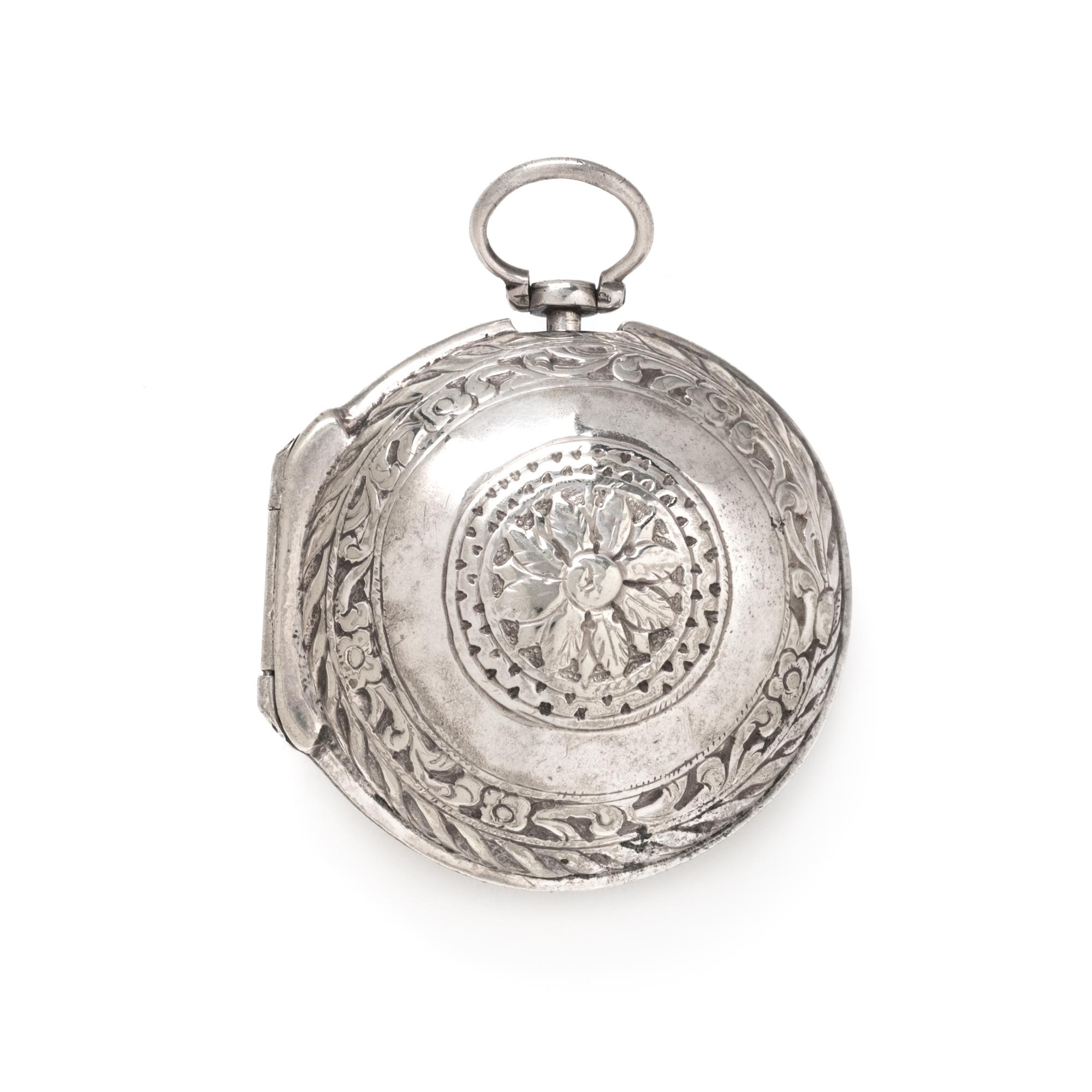 BRITISH, STERLING SILVER OPEN FACE POCKET WATCH