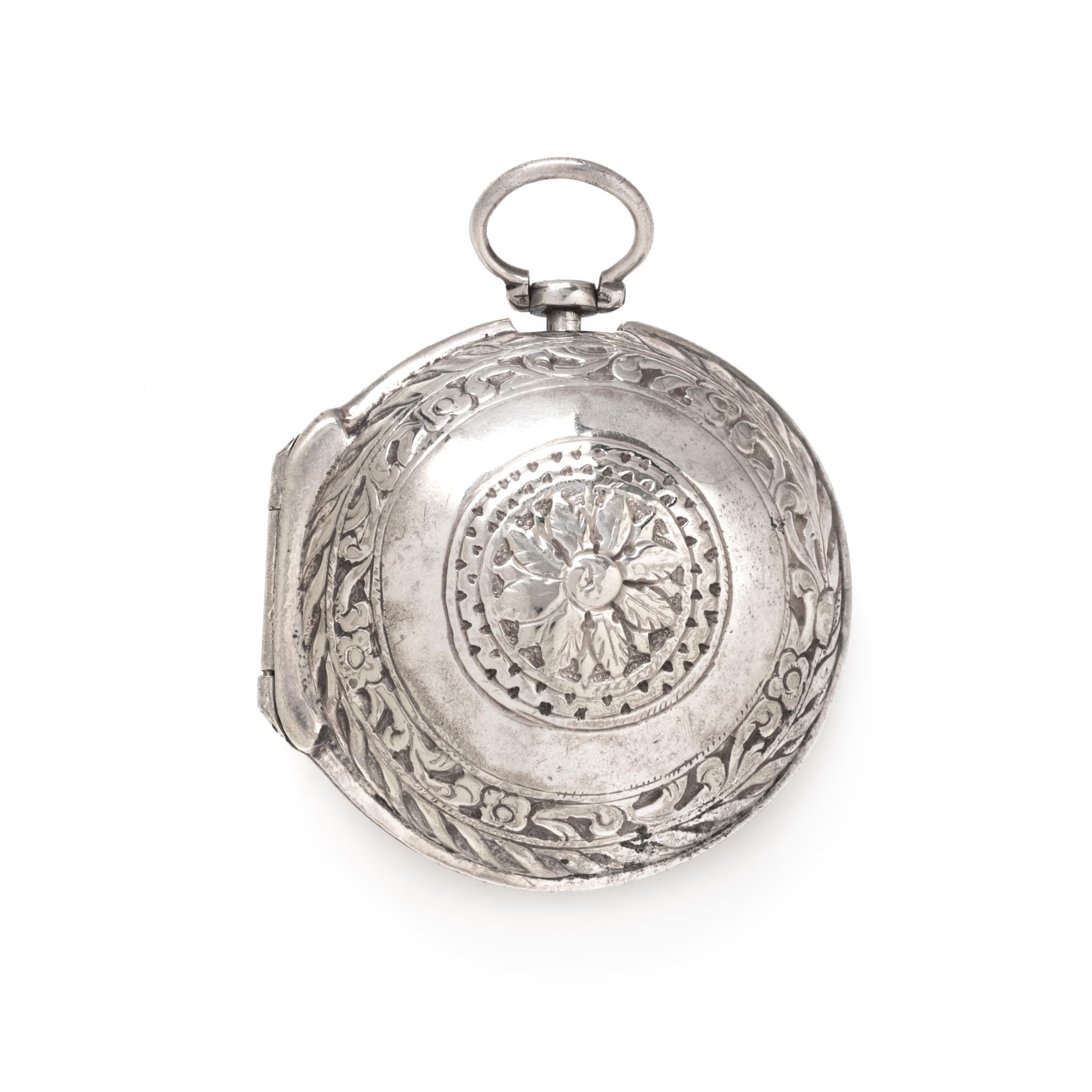 BRITISH, STERLING SILVER OPEN FACE POCKET WATCH