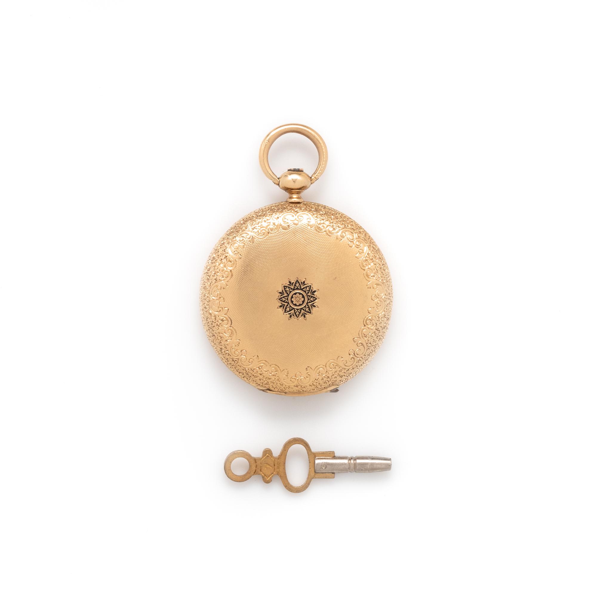 DAVID I. MAGNIN, 18K HUNTER CASE POCKET WATCH