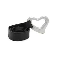 Elsa Peretti, Tiffany & Co., Open Heart Buckle & Black Leather Belt