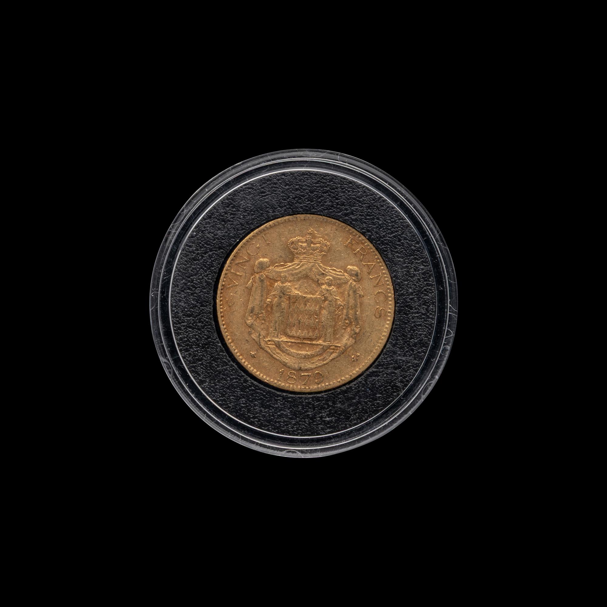 [MONACO] An 1879 Charles III 20 Franc Gold Coin