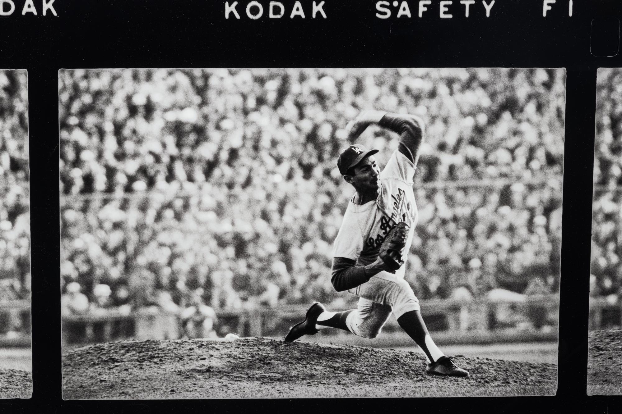 Walter Iooss Jr. (born 1943) Sandy Koufax pitches in game 7 of the World Series, Dodgers vs. Twins, Thursday, October 14th, 1965, Minneapolis