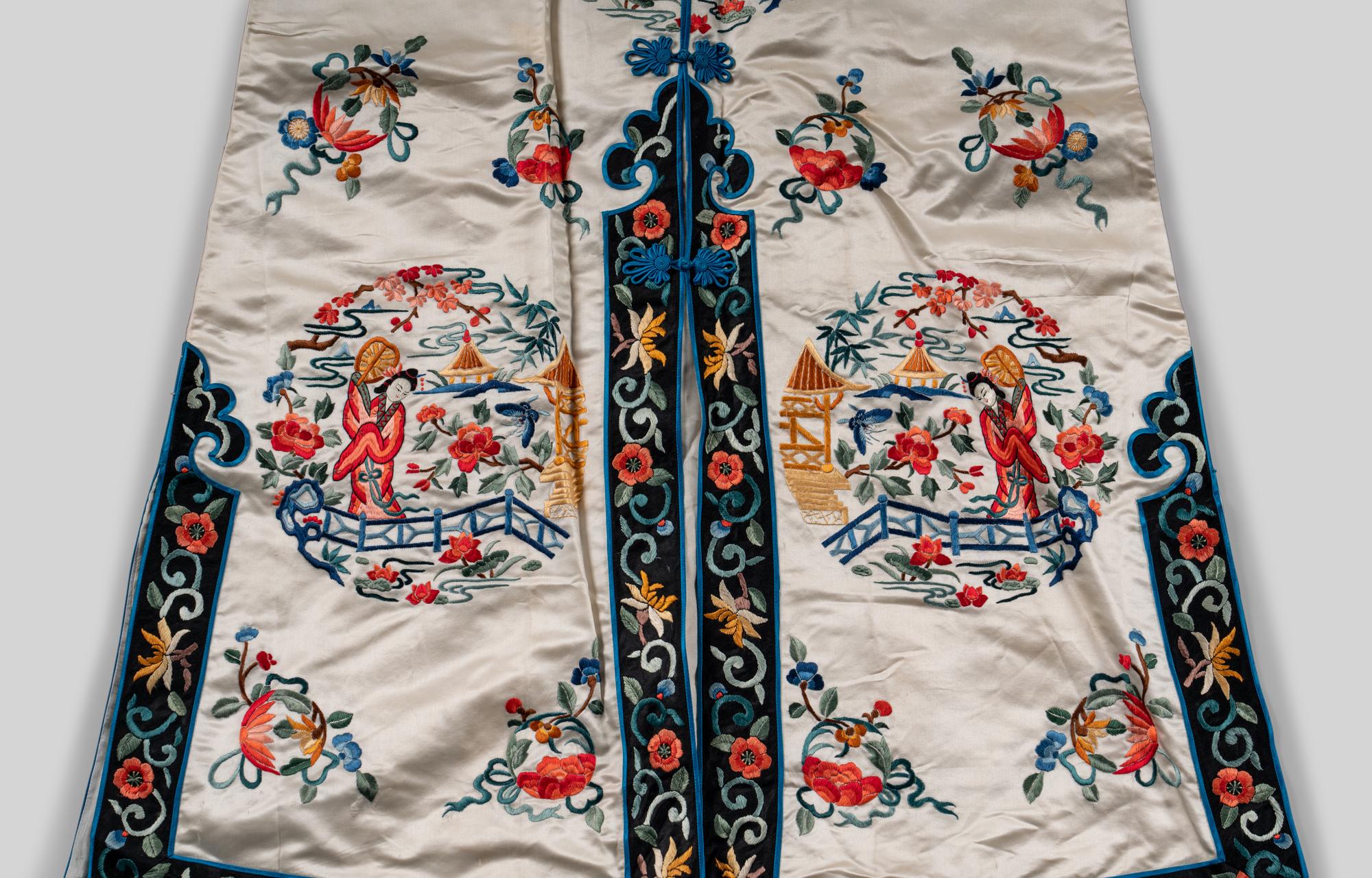 Three Chinese Embroidered Silk Articles