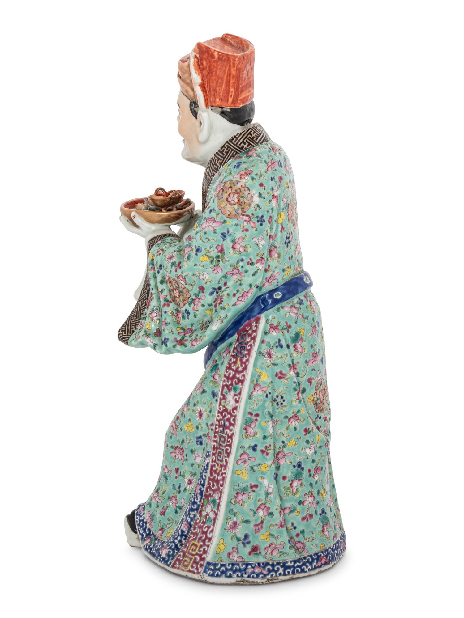 A Chinese Famille Rose Porcelain Figure of a Male