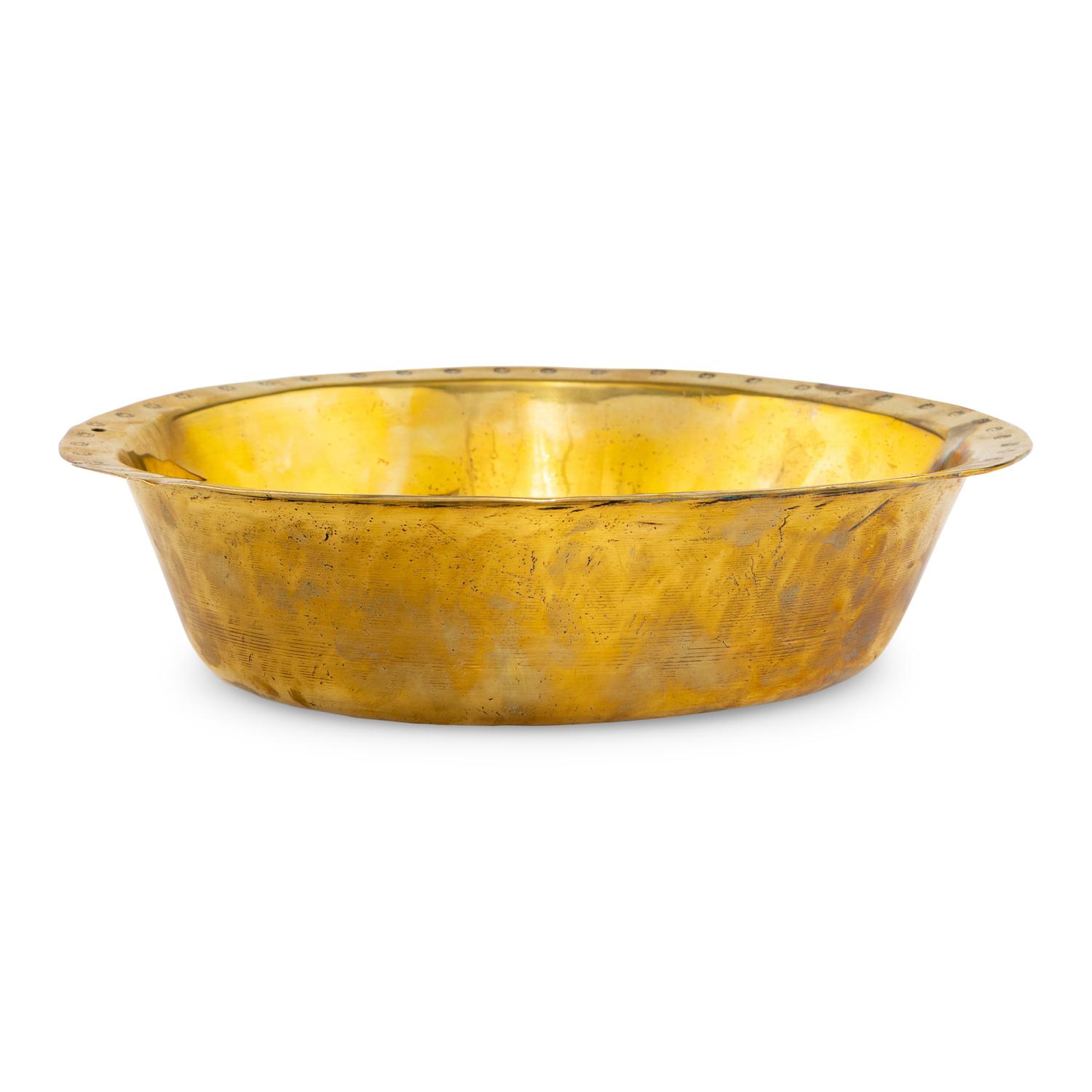 A Nuremburg Brass Adam and Eve Alms Bowl