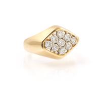 A 14 Karat Yellow Gold and Diamond Ring, 7.30 dwts.