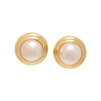 YELLOW GOLD AND MABÉ PEARL EARRINGS