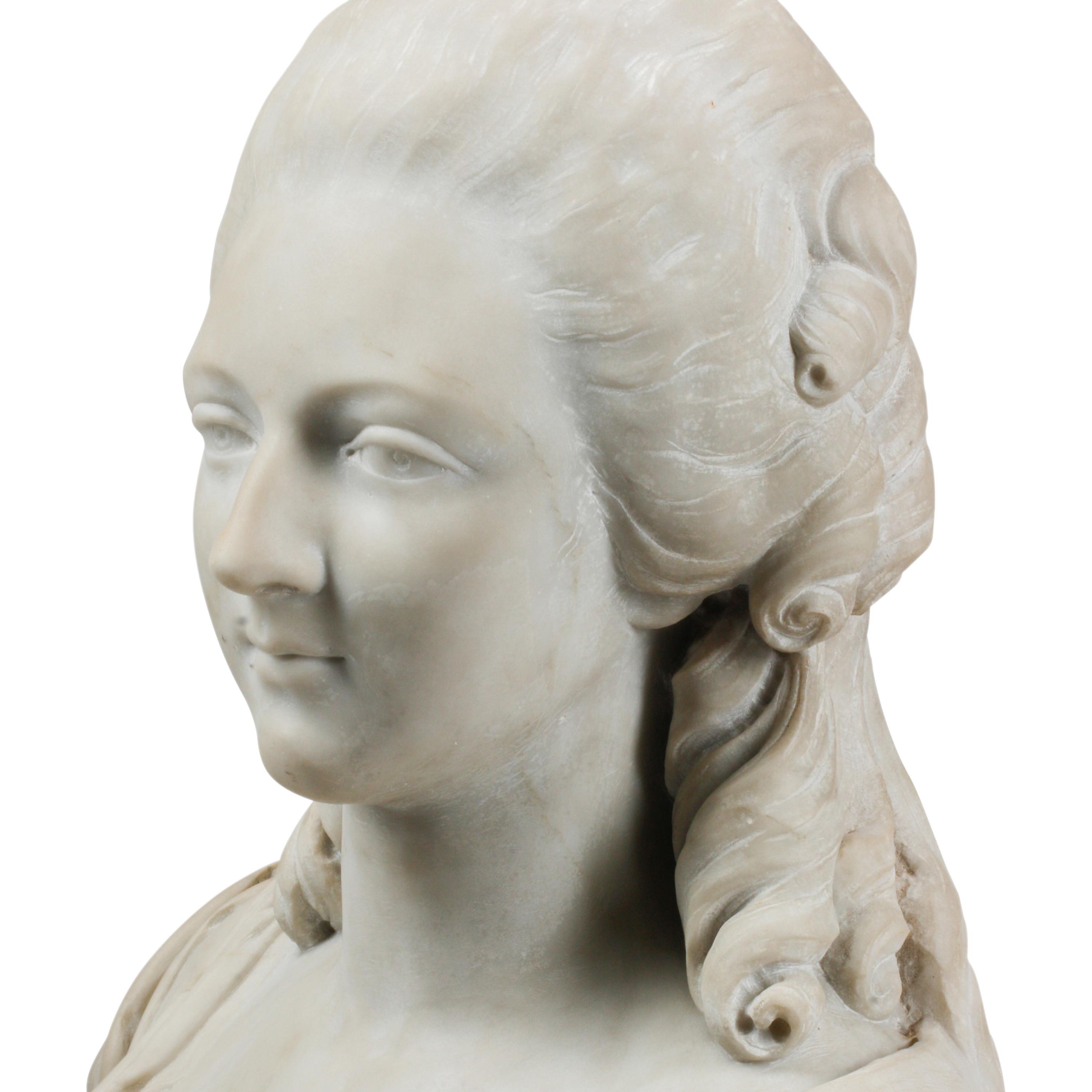 A Continental Marble Bust of Marie Antoinette