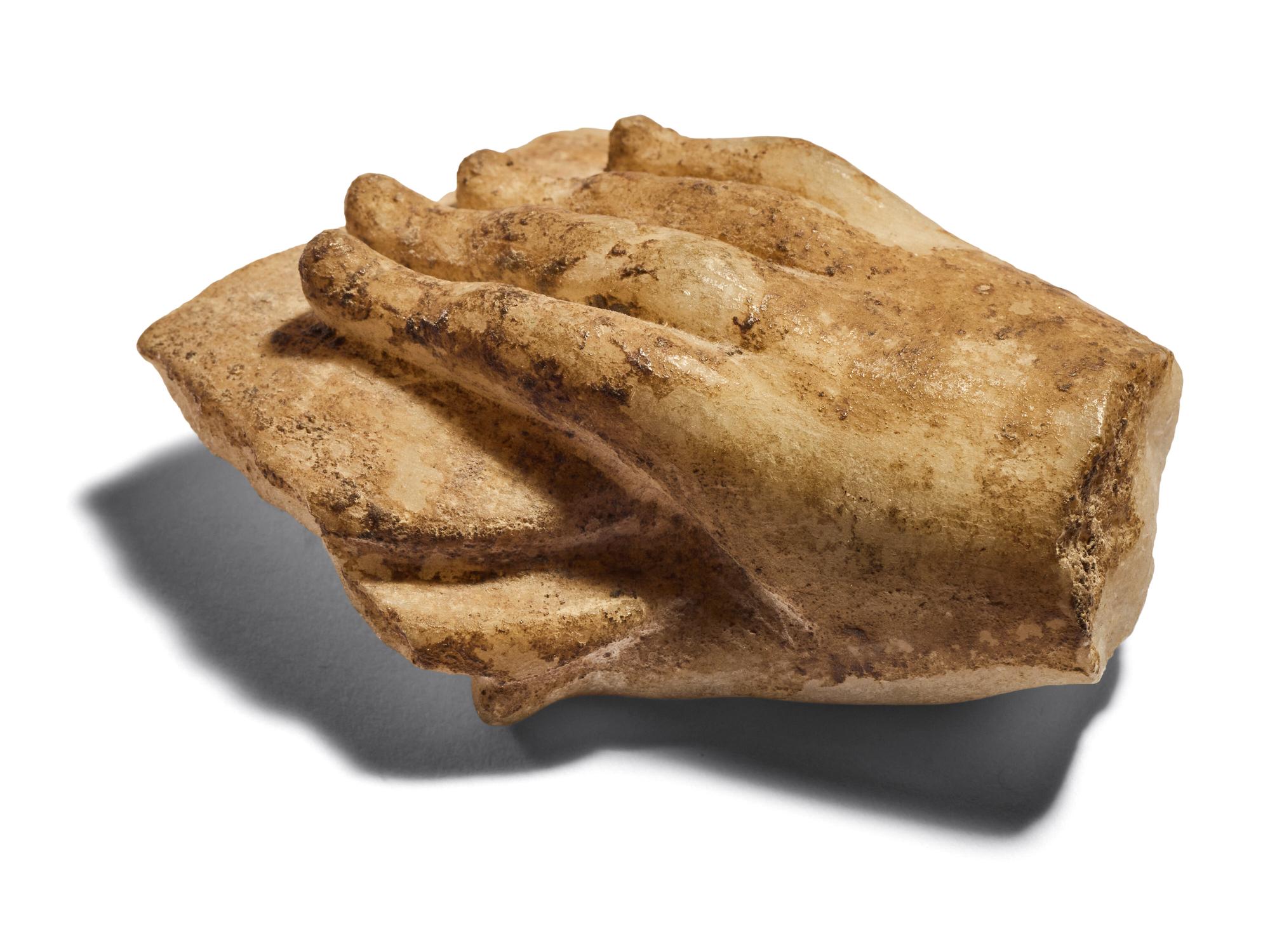 A Roman Marble Right Hand Holding a Phiale