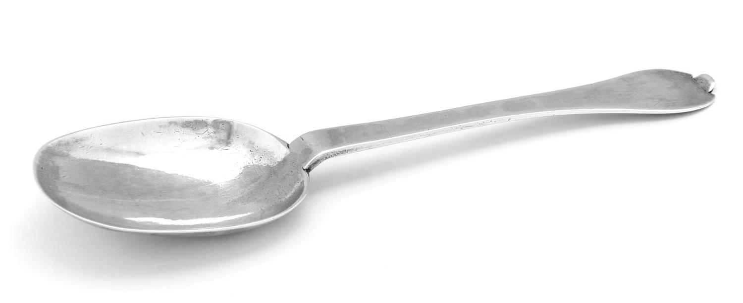 A William III Britannia Silver Table Spoon, John Sutton, London, 1699, of trifid form.