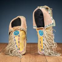 Kiowa Beaded Hide Moccasins