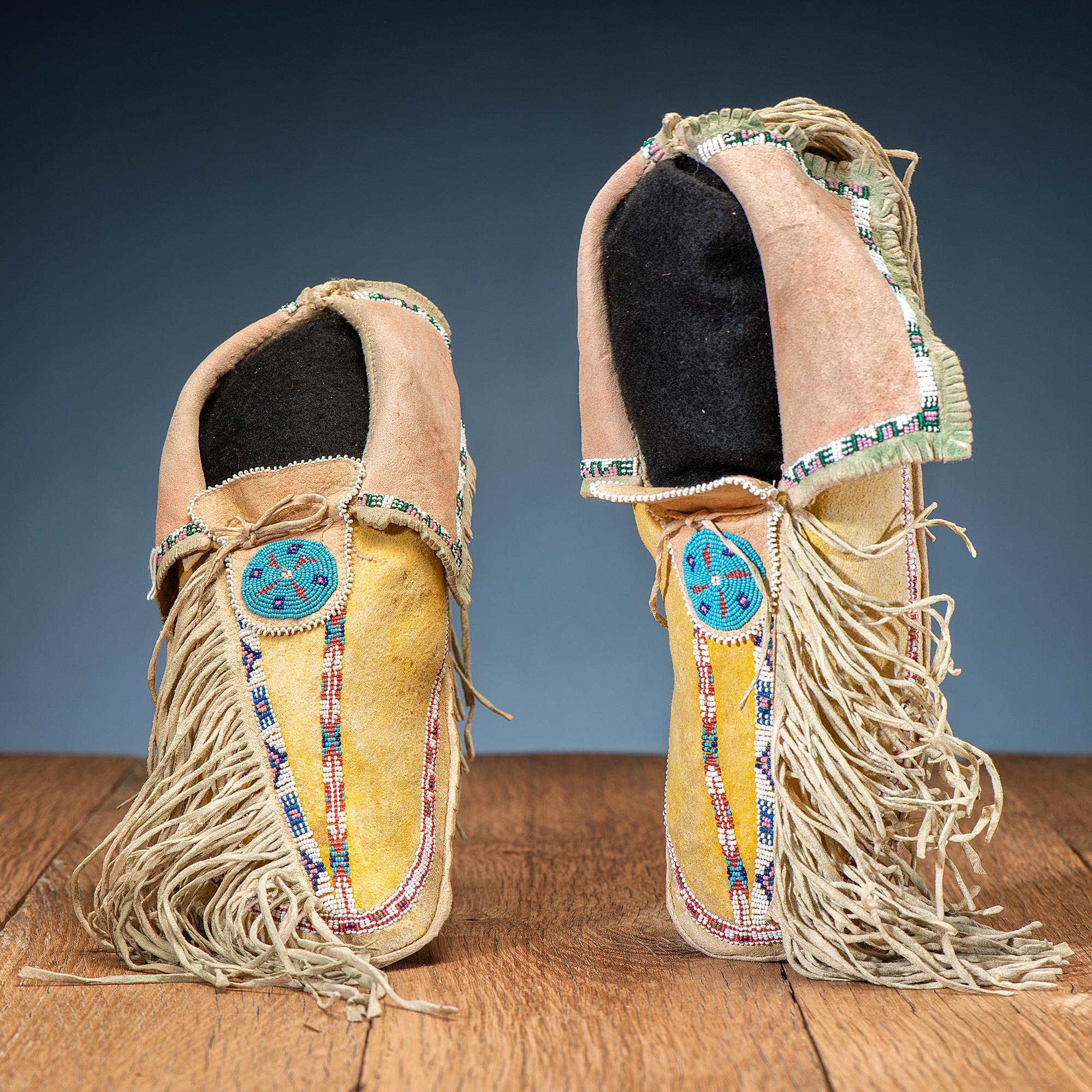 Kiowa Beaded Hide Moccasins