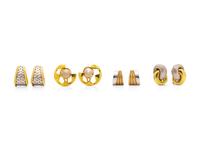 A Collection of Bicolor Gold Earrings,
