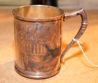 An American Silver Mug, Whiting Mfg. Co., New York, NY, the body with geometric, foliate and vine engraving centered by a vacant cartou