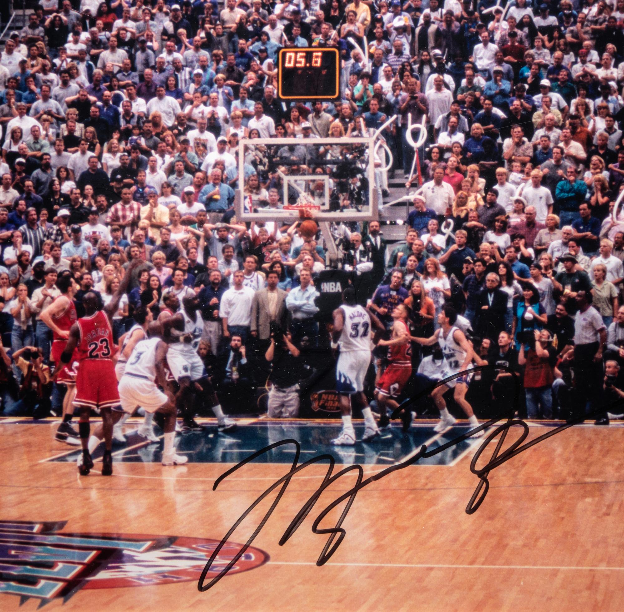 A Michael Jordan Signed Autograph Chicago Bulls "Last Shot" Photograph (Upper Deck Authenticated)