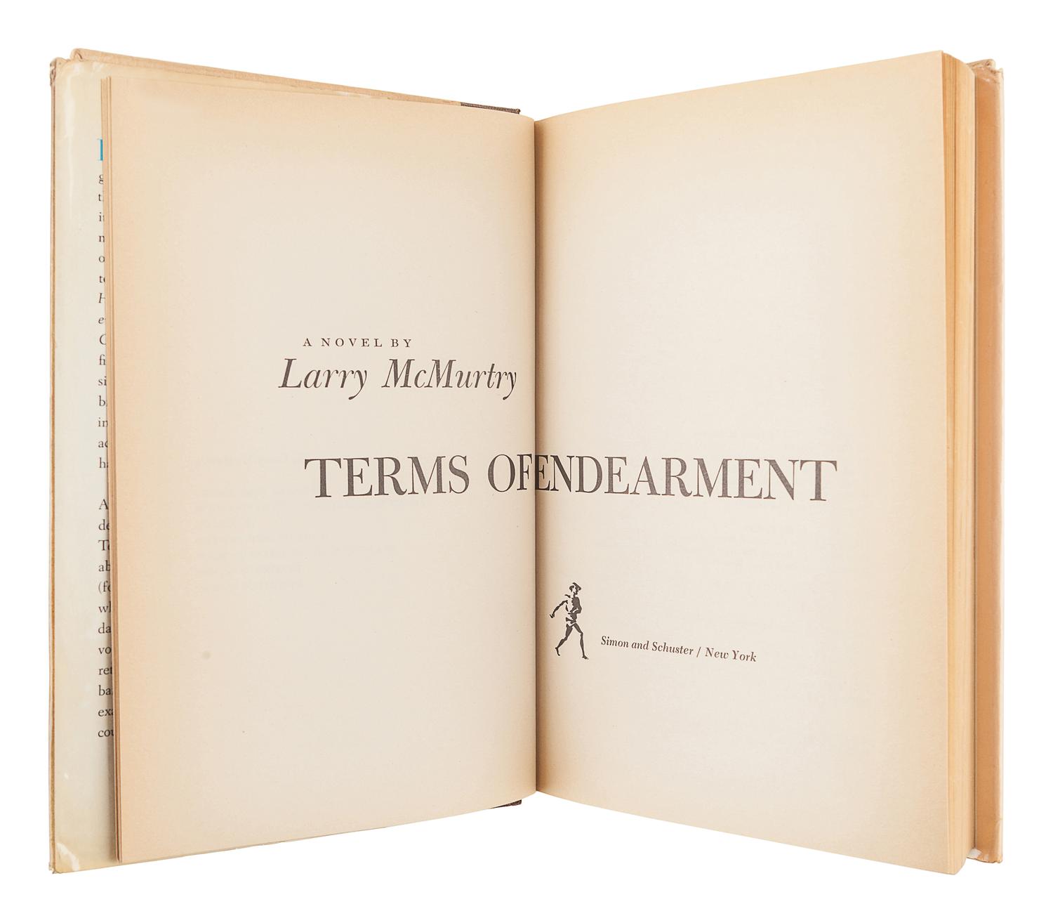 MCMURTRY, Larry (b. 1936). Terms of Endearment. New York: Simon and Schuster, 1975.
