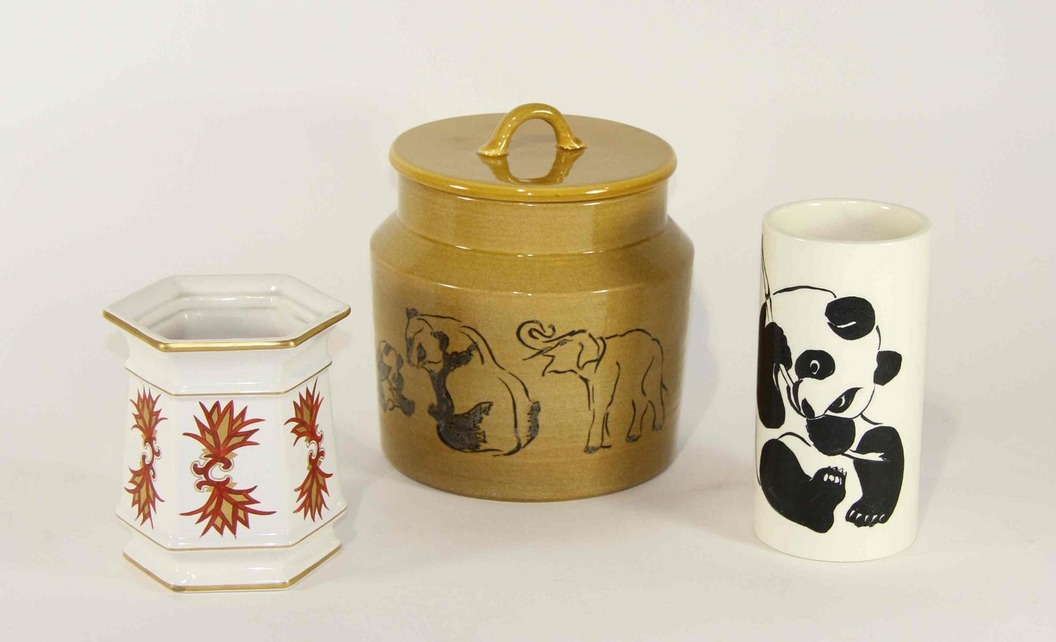 A Group of Eight Haeger Pottery Articles Height of tallest 16 1/2 inches.