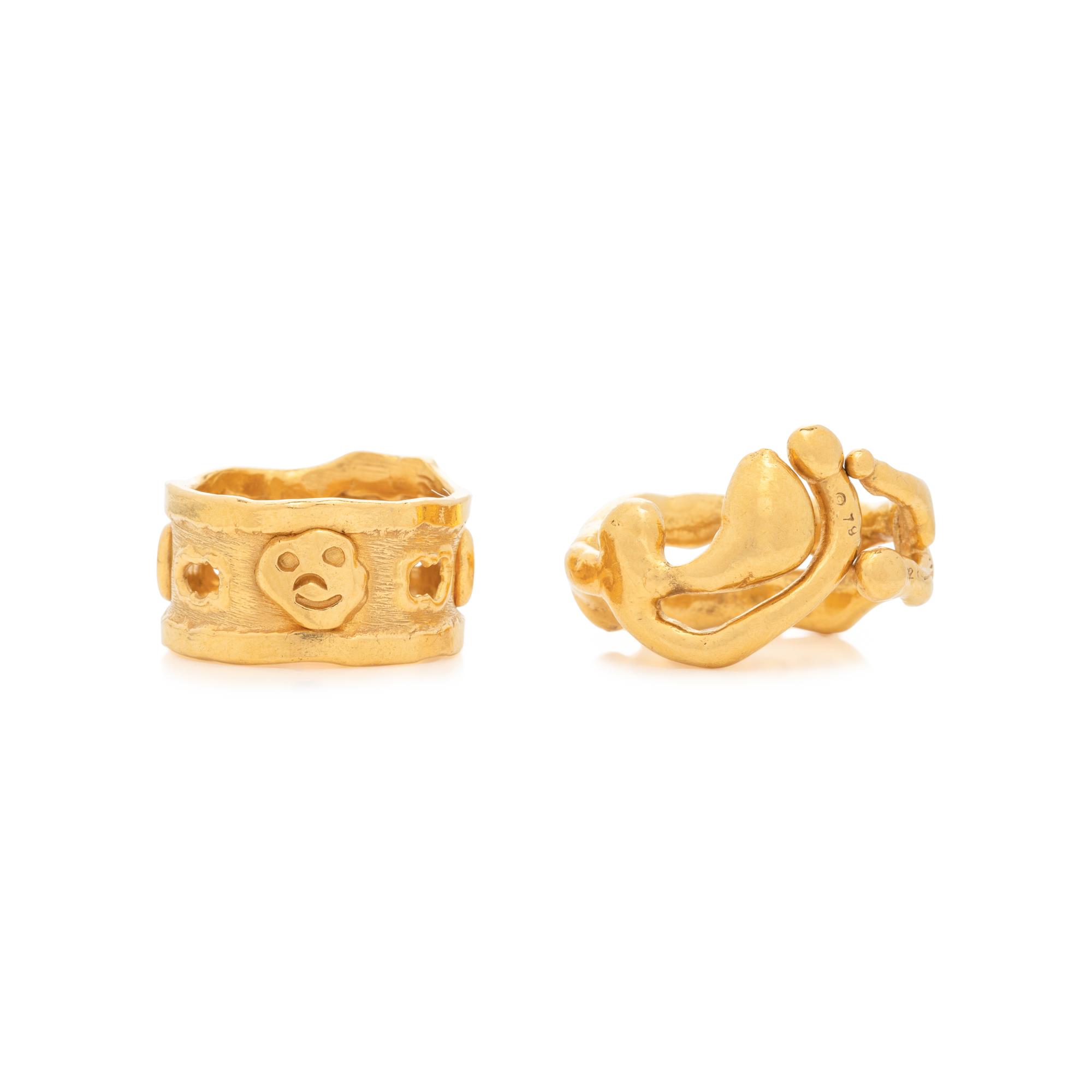 JEAN MAHIE, COLLECTION OF HIGH KARAT YELLOW GOLD RINGS