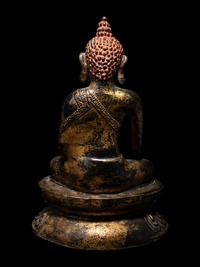 A Large Nepalese Gilt Bronze Figure of Seated Buddha