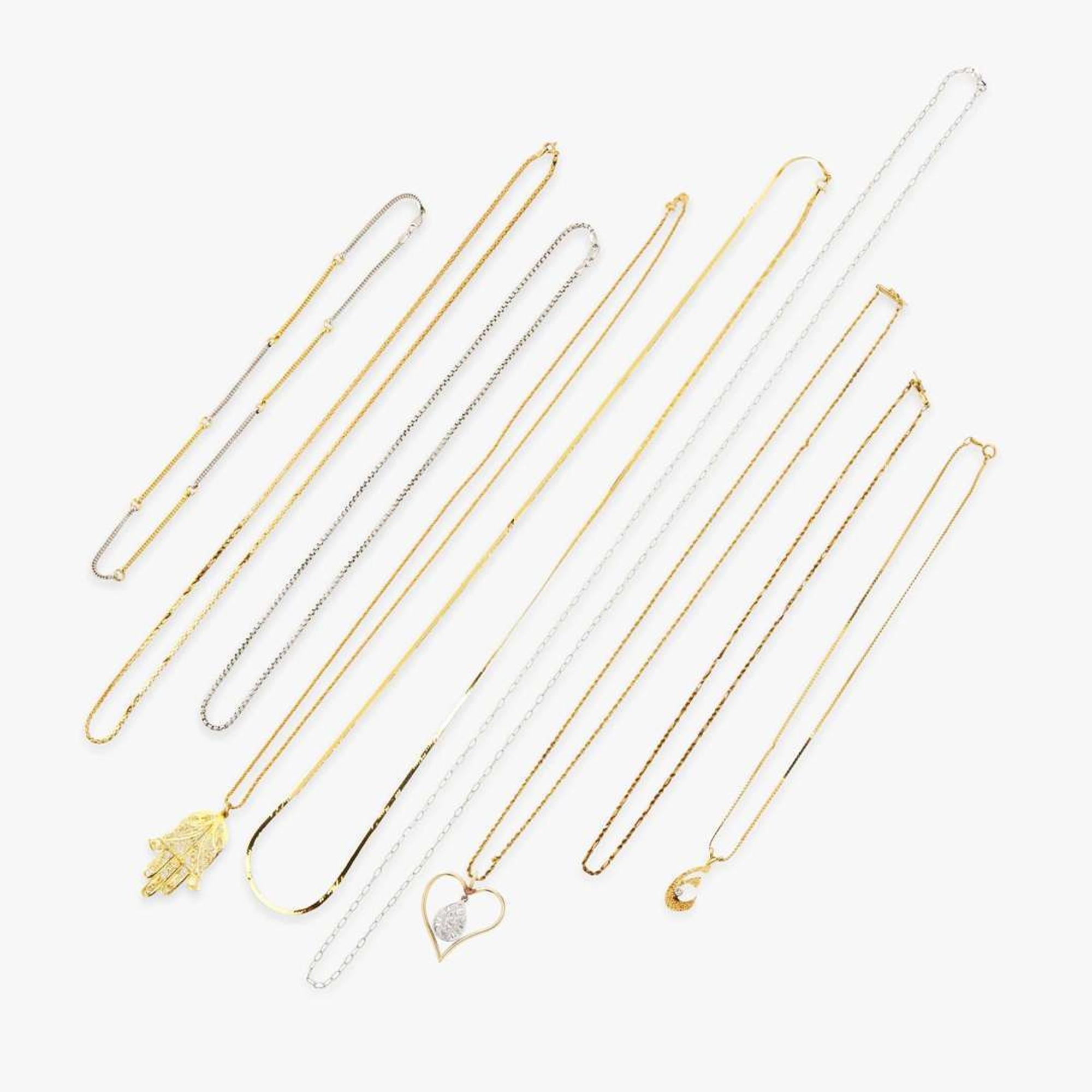A Miscellaneous Collection of Gold Fashion Necklaces
