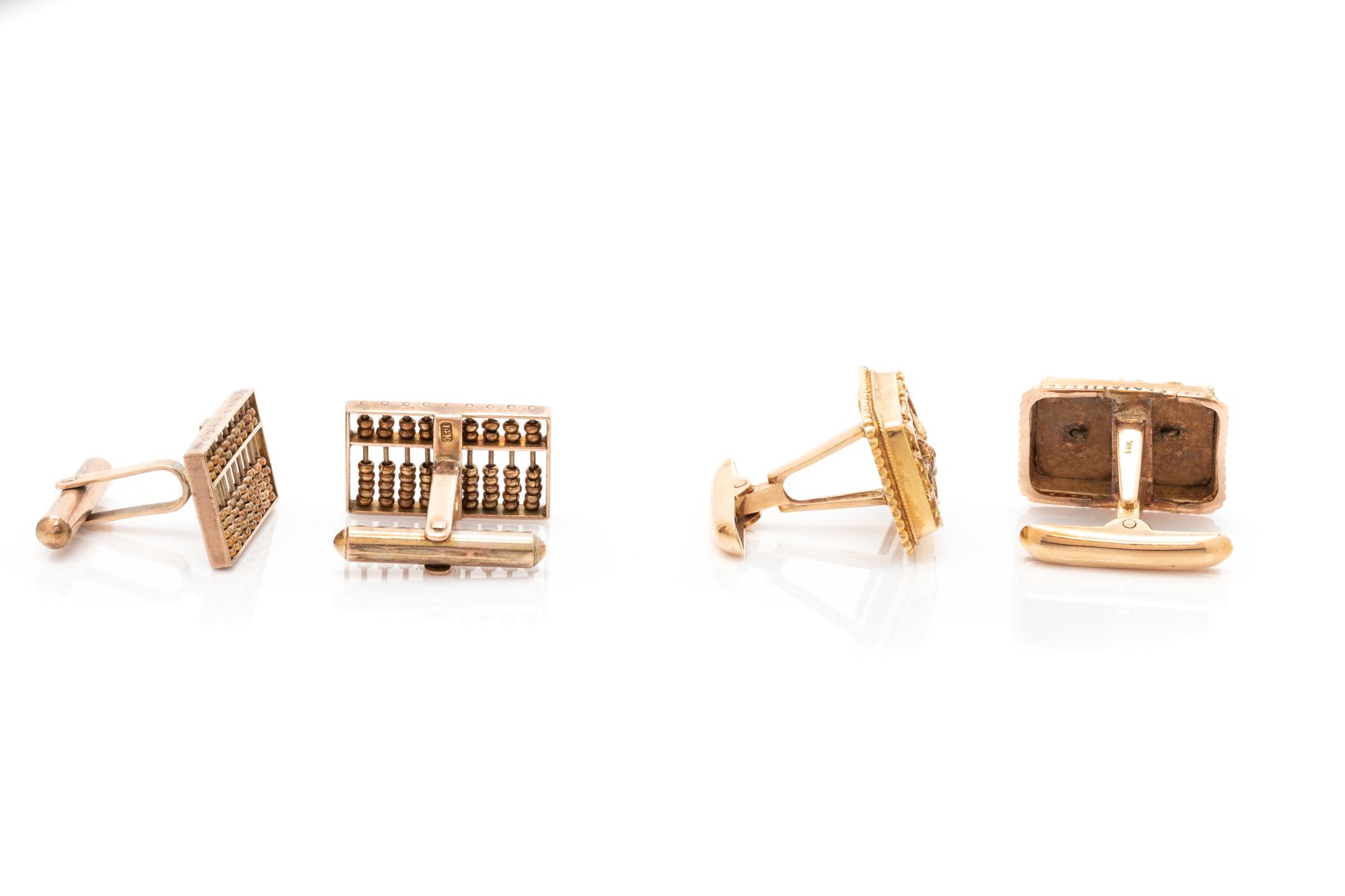COLLECTION OF YELLOW GOLD CUFFLINKS