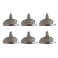 A Set of Six Industrial Aluminum Lighting Fixtures 17.5" W x 17.5" D x 14" H — France, Circa 1960