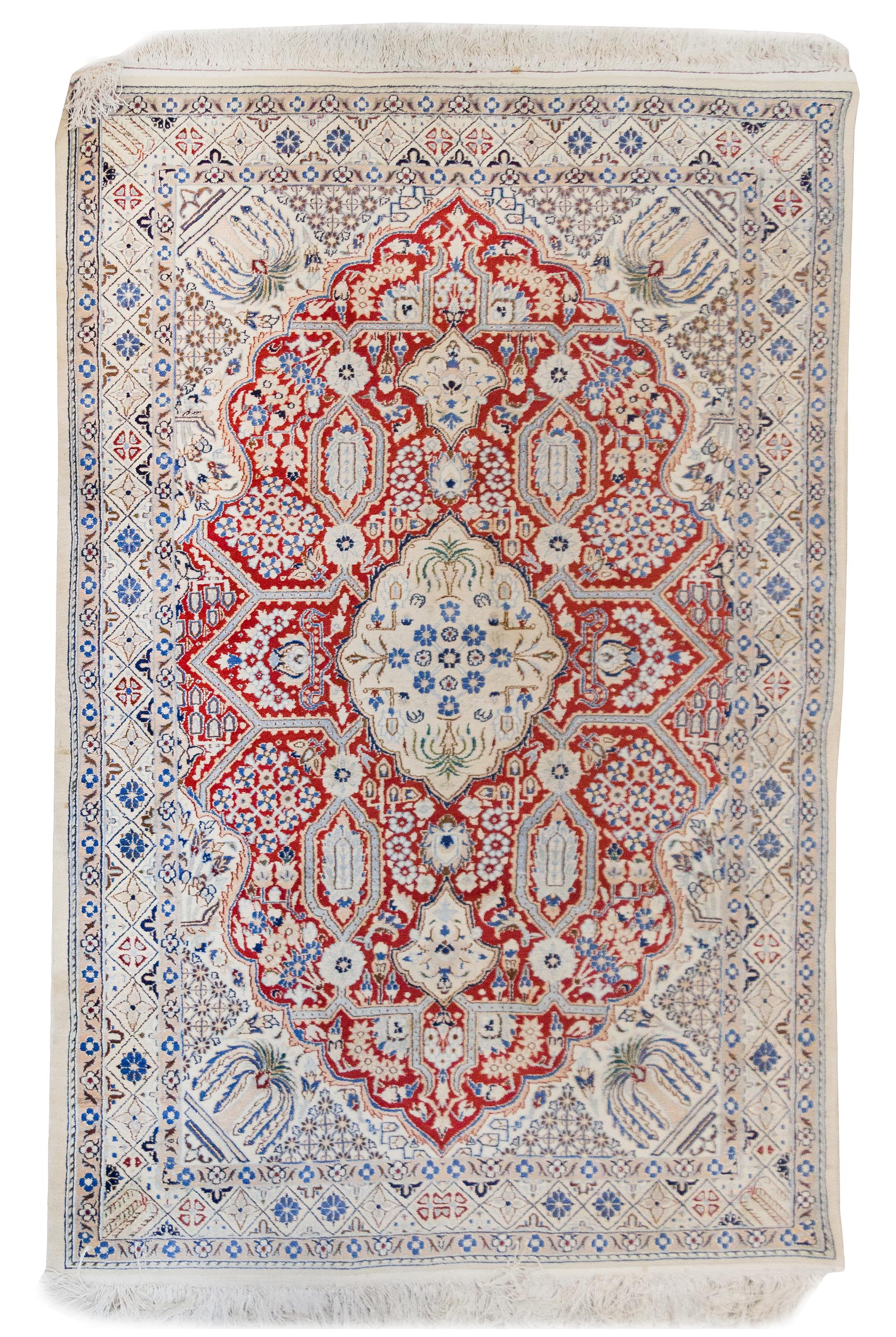 A Persian Wool Rug 6 feet 2 inches x 3 feet 7 3/4 inches.