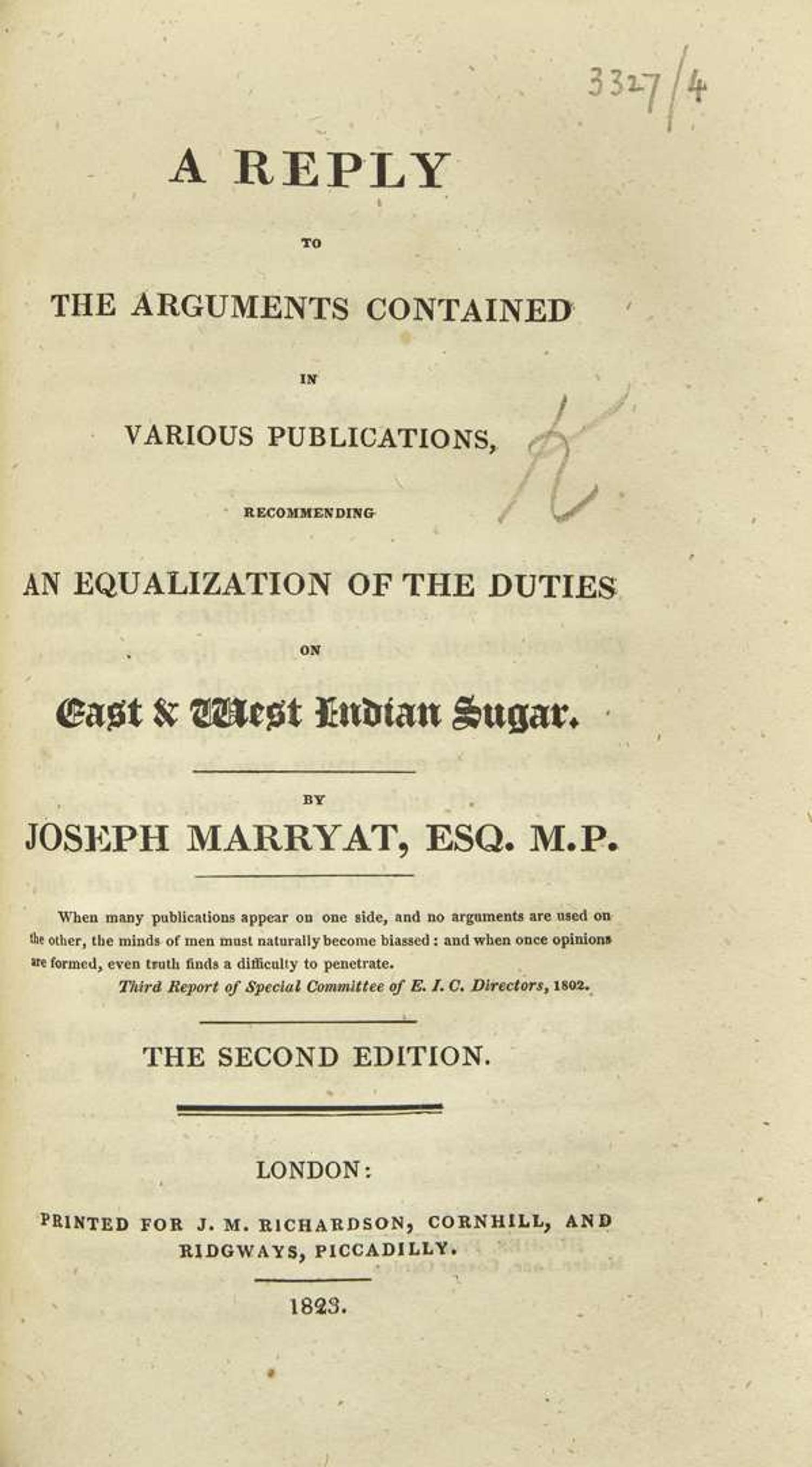 [British Isles] [Sugar Trade] Sammelband of 4 Pamphlets