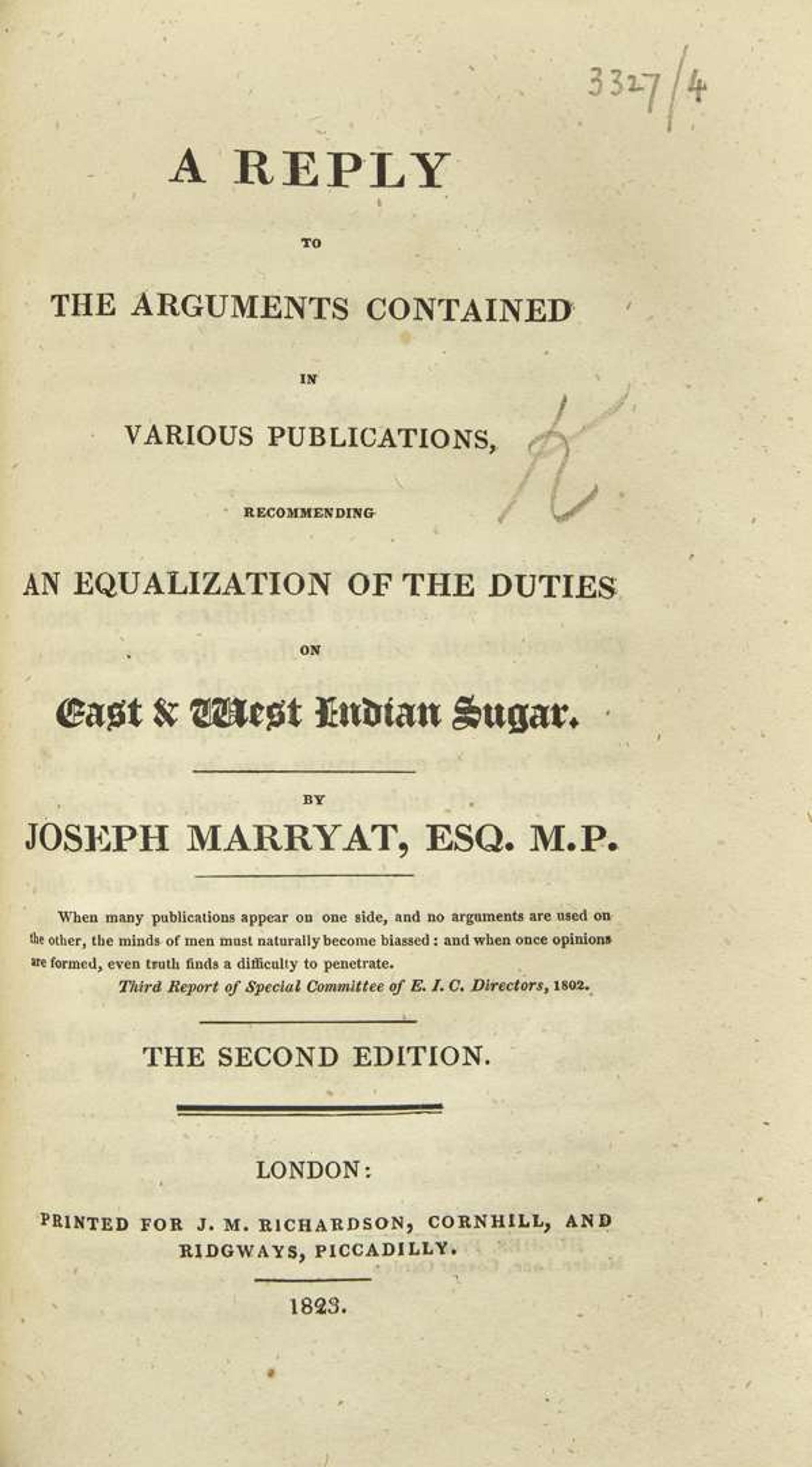 [British Isles] [Sugar Trade] Sammelband of 4 Pamphlets